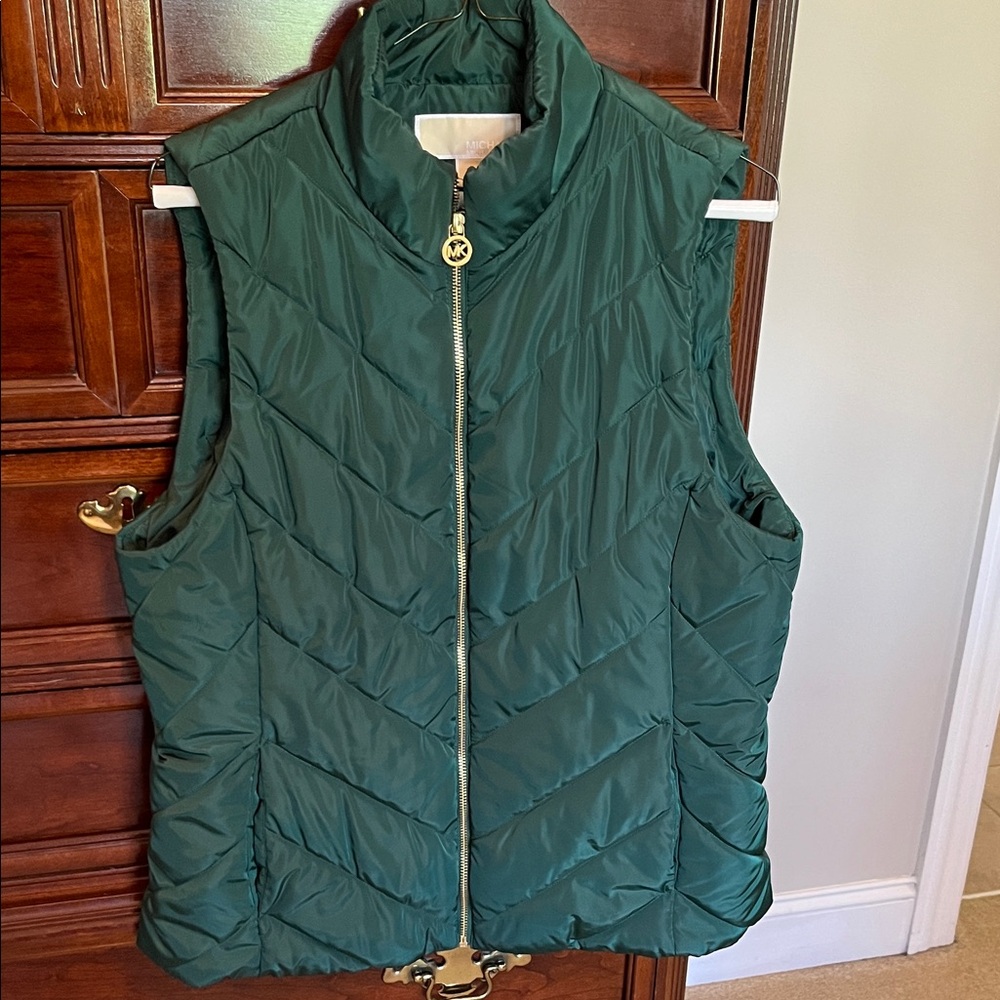 Green Michael Kors Quilted Vest